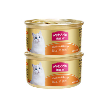 Mcfoody cat canned white meat canned general cat snacks wet food for adult and young cats new customer trial chicken and shrimp 85g*2