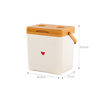 Ice master (icemaster) outdoor camping portable insulated box cooler car commercial stall ice storage bucket fresh box 14l ivory white cost-effective model with ice brick card slot_full