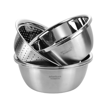 Stelton stainless steel basin and sieve three-piece set