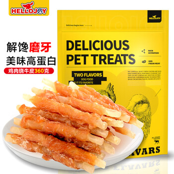 Hellojoy dog snacks teddy golden retriever adult dog puppies bite-resistant teething stick chicken wrapped in cowhide roll 360g
