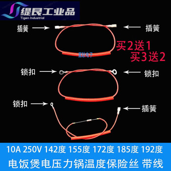Jiuyang supor pentium rice cooker pressure cooker temperature fuse tube with line 10a250v10a with plugs at both ends 169 degrees