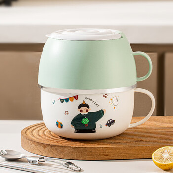 Treejack 316l stainless steel cartoon fast food cup, large capacity rice bowl, instant noodle cup, lunch box for office workers and students