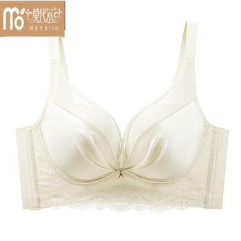 Modal cotton maintenance bra, breathable and comfortable, push-up support for secondary breasts, no wire rims, small breasts, large cover, champagne color 75a 34b