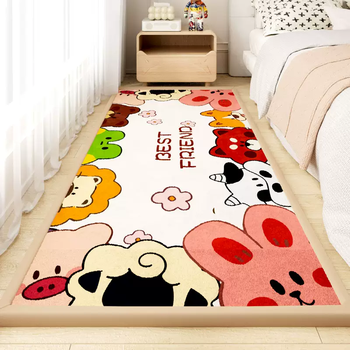 Yusenyi cartoon thick carpet bedroom bedside mat cooling baby anti-fall mat baby climbing mat living room children animal party thickened 2.5cm 90x200cm