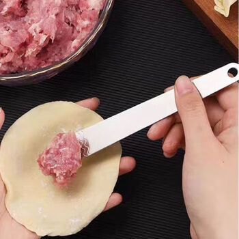Fancychic's new dumpling-making filling spoon, dumpling filling picking spoon, extended silicone double-headed spatula, jam spatula, spreading tool, contact the old model 1, upgraded double-head + dumpling making + fruit scraping + thickening and lengthening +