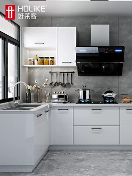 Jipin dihaolaike cabinet customization overall kitchen cabinet stove cabinet integrated home assembly quartz stone kitchen custom gold