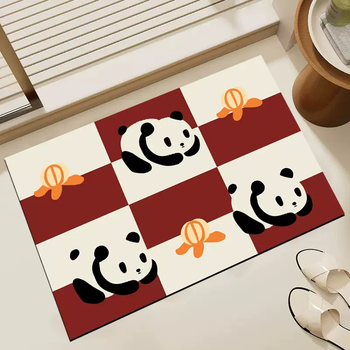 Yusenyi li jiaqi live room san carlo di cartoon panda wedding floor mat bathroom non-slip foot mat small carpet pa pa le 40x60cm