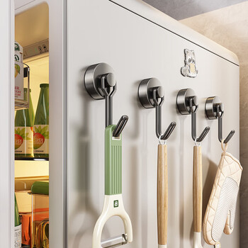 Enhanced magnetic hooks, strong magnetic magnets, refrigerator side iron magnetic hooks, door rear wall hanging magnetic traceless magnetic hooks