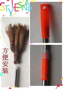 Household extended dust removal artifact brown hair sweeping ceiling broom cleaning spider web multi-functional retractable boutique camel telescopic pole + dusting broom