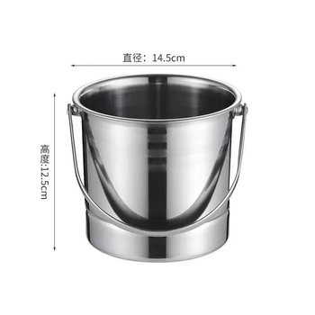 Yusenyi double-layer 304 covered ice bucket ktv club hotel commercial double-layer champagne bucket portable creative red wine ice bucket single-layer magnetic ice bucket-ice clip without separator 1l