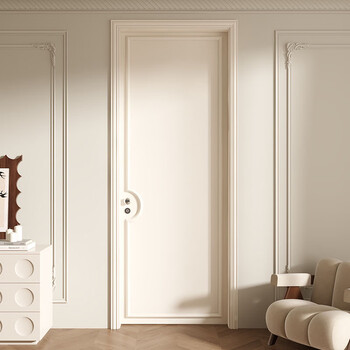 Solid wood door bedroom door full solid wood composite painted door room door set door french light luxury cream style custom door solid wood composite painted door a