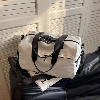 Travel bag for men, large-capacity fitness bag, dry and wet separation, business trip luggage bag, short-distance travel, independent shoe compartment, white, jd warehouse delivery, next day delivery, 17l, dry and wet separation + independent shoe compartment