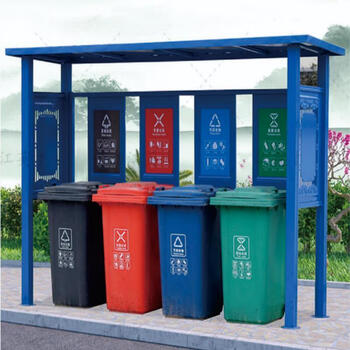 Outdoor garbage sorting kiosk collection kiosk customized stainless steel smart garbage room box community recycling station publicity board factory direct sales style five place an order and consult customer service for freight