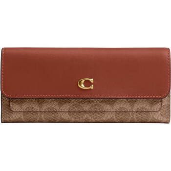 Coach women's long wallet leather practical travel card holder simple large capacity multi-layer design gift for girlfriend initial