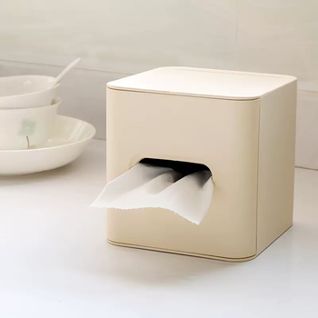 Yusenyi tissue box dressing room desktop hygienic waterproof living room cylinder paper box creative toilet paper box toilet roll apricot x1 (recommended to install round core toilet paper 200g) desktop style