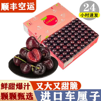 Jingfu fresh chilean imported cherries sf - next day delivery to many places fruit gift box fresh fruit new year's day gift box 1kg (net weight) big mac 30-32mm
