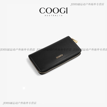 Coogi/women's bag light luxury brand genuine leather clutch bag high-end wallet authentic black