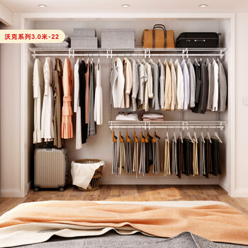 Platinum open metal cloakroom wardrobe customized small apartment overall walk-in storage rack customized 3.0 meters wide walker 3.0 meters-22 delivery into the home package installation