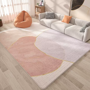 Yusenyi morandi carpet living room light luxury high-end sofa coffee table blanket warm color cream style bedroom floor mat washable morandi sunset (imitation cashmere) 140200 pieces 140200 cm (no-wash, easy to take care of)