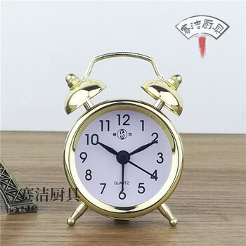 Shanghai clock factory genuine old-fashioned alarm clock pure mechanical winding super loud sound wake up horseshoe mechanical watch retro pocket gold 888 mini button battery