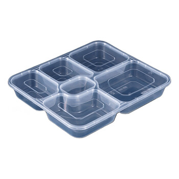 Pinguan jinguang incoming light disposable lunch box, takeaway packaging box with lid, 150 pieces, large six-compartment box