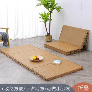 Shantou lincun tatami mattress customized foldable floor sleeping mat balcony bay window floor mat dormitory single mattress household (jute coconut palm core) mattress 50*150 thick 3cm biscuit 23 sides 3 folding