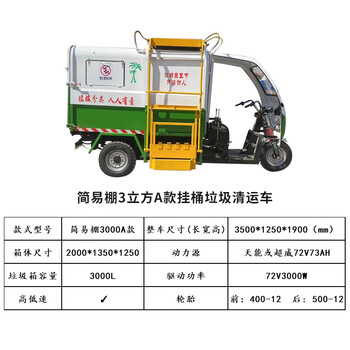 Electric hanging bucket garbage truck three-wheel four-wheel self-loading and unloading garbage removal truck community property cleaning and sanitation scenic area garbage transfer truck new energy side-mounted garbage truck 3 cubic meters 4 cubic meters 5 squares 6 squares simple shed 3 cubic meters a hanging bucket garbage removal truck