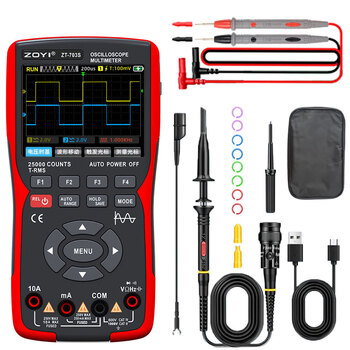 Zhongyi electrical measurement handheld digital oscilloscope high-precision multimeter signal generator dual-channel oscilloscope 50mhz bandwidth zt-703s (official standard dual-channel 50mhz)