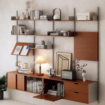 Yusenyi vitsoe606 hole multifunctional track rack storage board wall rack mid-century style shelf wall bookshelf wooden board material newly upgraded enf grade solid wood multi-layer board