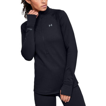 Under armor women's base 4.0 1/2 zip t-shirt, black, large black large