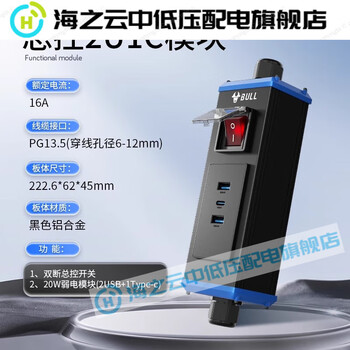 Bull power filter lightning protection and leakage protection 6ka outdoor digital display intelligent connection module master control 2u1c module