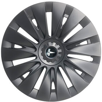 Litian suitable for tesla modely wheel hub cover with full edge 19-inch wheel hub protective cover p version modified decoration y 19-inch floral straight edge matte black