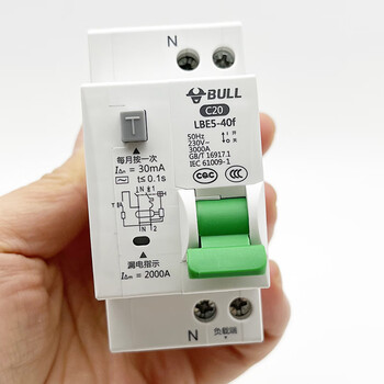 Bull narrow body leakage protector 2-position 1pn circuit breaker small terminal leakage protection air conditioning water heater switch 10a 1p+n