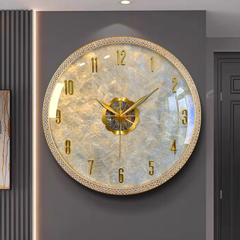 Zunell 2026 new high-end creative wall clock living room home clock high-end atmospheric light luxury wall watch wall clock diamond-encrusted shell model-medium size