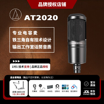 Audio-technica popular selection at2020 professional condenser microphone large diaphragm recording book dubbing audio speech karaoke live anchor complete microphone equipment audio-technica at2020+ professional debugging