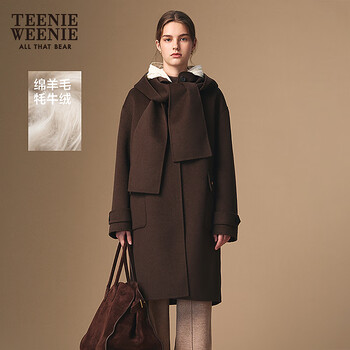 Teenie weenie bear first generation thousand gold horn button women's yak velvet sheep wool double-sided woolen coat
