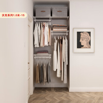 Platinum-resistant metal cloakroom storage rack assembly wardrobe multi-functional open storage room integrated wardrobe 1.0 meters wide walker 1.0 meters-15 delivery to home package installation