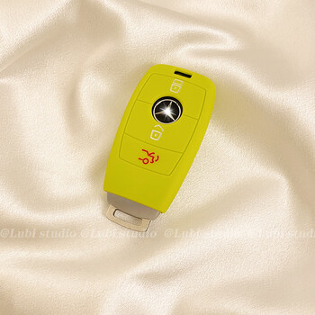 Suitable for mercedes-benz e300l key cover c260l car e300l shell a200l new car key bag buckle cute female mercedes-benz x model green silicone soft shell