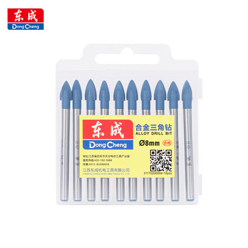 Dongcheng alloy triangle drill bit tile drill bit sharp angle drill bit electric drill ceramic drill bit wall drill bit opening 8