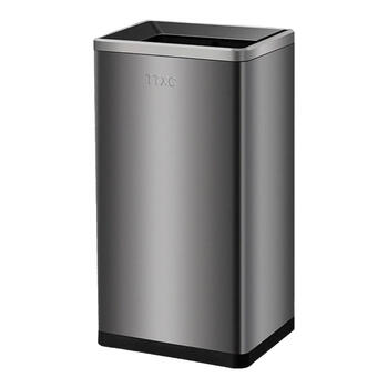 According to legend, large trash cans stainless steel lidless direct injection large large capacity commercial hotel shopping mall unit office building public places corridor elevator entrance office home kitchen living room bedroom bathroom 50l black gold