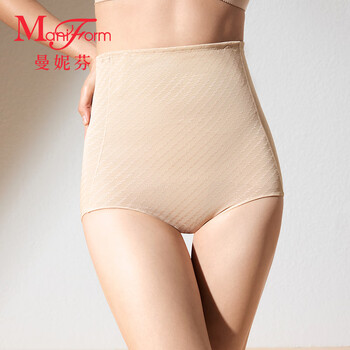 Maniform zhongsuo waist belly control pants high waist antibacterial postpartum strong belly control belly shaping body shaping waist lifting pants skin color l (78) suitable for 106-130 catties