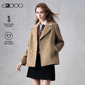G2000 sheep wool blended/same style in shopping mall women's 2025 autumn and winter warm and temperamental wool jacket
