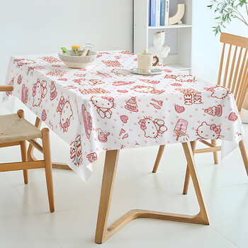 Yekee tablecloth waterproof and oil-proof no-wash thickened dining table mat student rental coffee table decoration peva tablecloth picnic mat rectangular-oil-proof tablecloth pink 1 piece 132*178cm