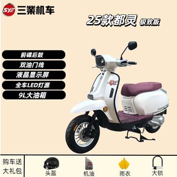 Sanye turin 125 retro literary pedal fuel motorcycle fuel-saving transportation national iv electronic injection can be licensed turin-xingyue white-extreme edition