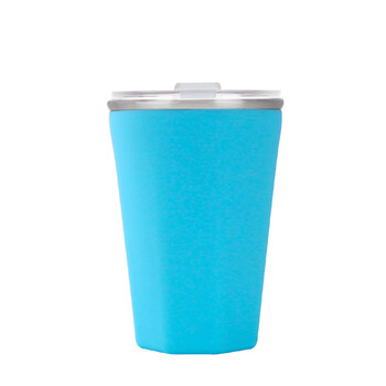 Clcey ice cup creative ice refrigeration cup sandwich large-capacity double-layer water cup ice beer cup quick freezing cold drink cup 330ml light blue (including straw)
