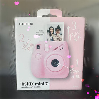 Fujifilmmini 7+ instant instant imaging camera mini se selfie camera upgraded version gift photo elf pal cat claw powder gift box set official standard