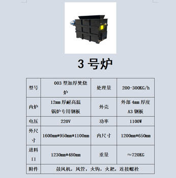 Smoke-free environmentally friendly garbage incinerator plastic industrial rubber medical animal cable tire domestic waste incinerator no. 3 high-efficiency thickened incinerator