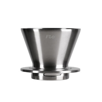 Variavaria flo hand-pour replaceable bottom filter cup double-layer stainless steel anti-scalding photo-cut cutting titanium-plated filter drip filter silver filter cup (standard configuration 3 filters)