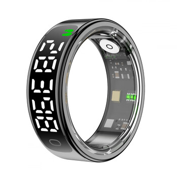 Xiaomi buyi's new r13 smart ring, heart rate, blood oxygen, sleep, sports, pedometer, waterproof, bluetooth camera, with crystal compartment, black no. 10 + crystal compartment