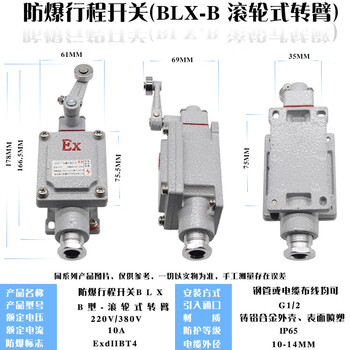 /explosion-proof travel switch blx5 iic travel switch travel foot switch limit switch iib travel switch/b type left and right rocker arm type (iib)